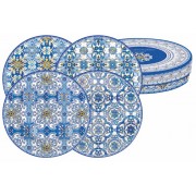Набор из 4-х десертных тарелок   Майолика (голубая) 19 см